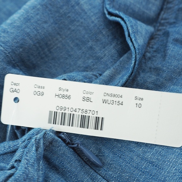 J.Crew Off-the-Shoulder Tie-Neck Top in Chambray - Picture 12 of 12